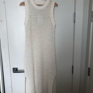 & Other Stories Cream Sleeveless Silk-Blend Midi Dress